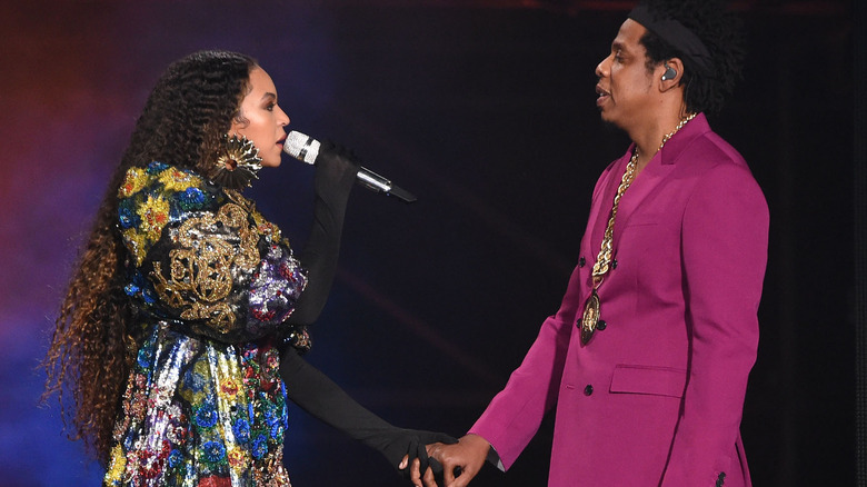 Beyonce and Jay-Z performing