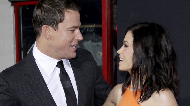 Channing Tatum and Jenna Dewan looking at each other