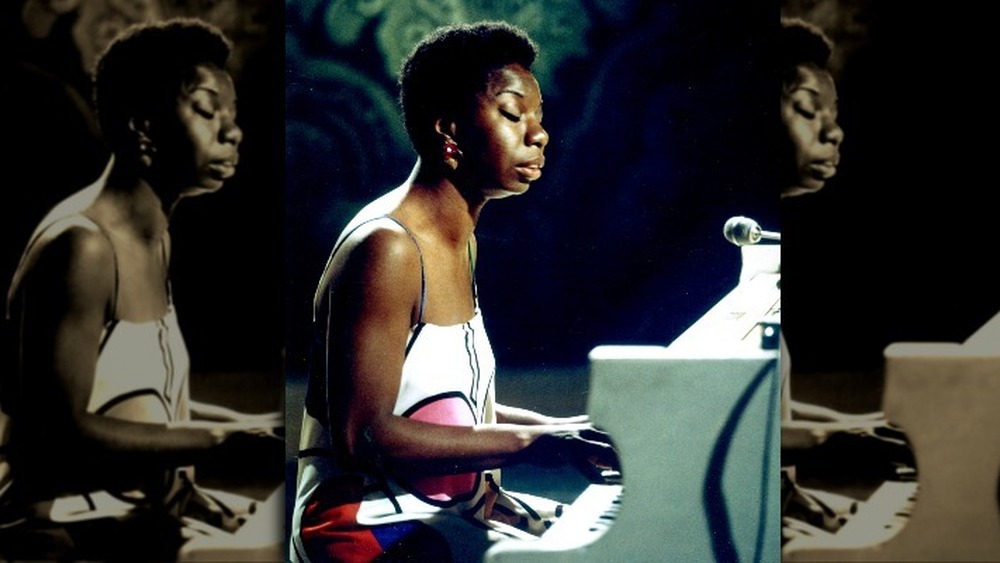 Nina Simone playing piano