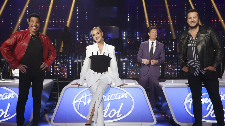 Lionel Richie, Katy Perry, Ryan Seacrest, and Luke Bryan on American Idol