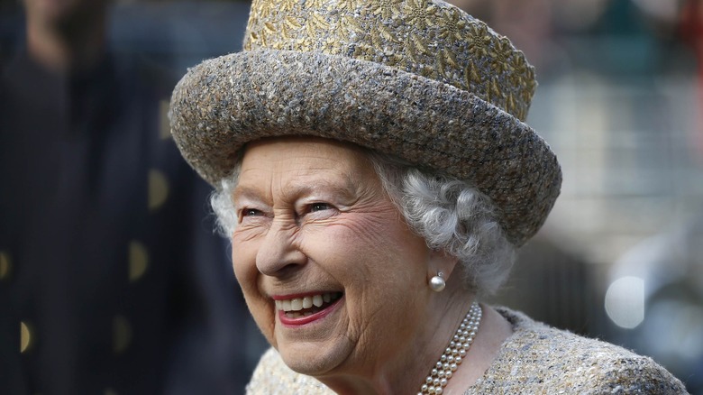 Queen Elizabeth laughing