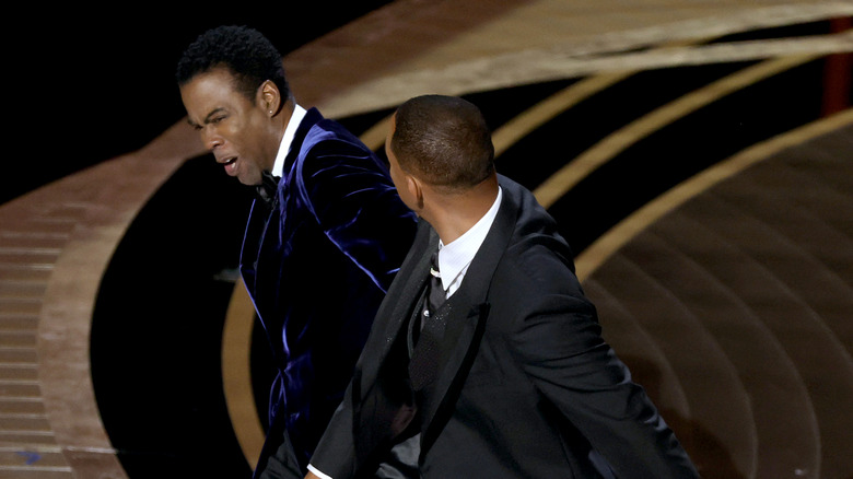 Will Smith smacking Chris Rock at the 2022 Oscars