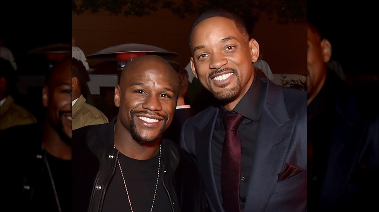 Will Smith and Floyd Mayweather posing