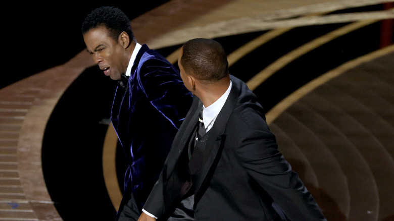 Will Smith slapping Chris Rock at the Oscars