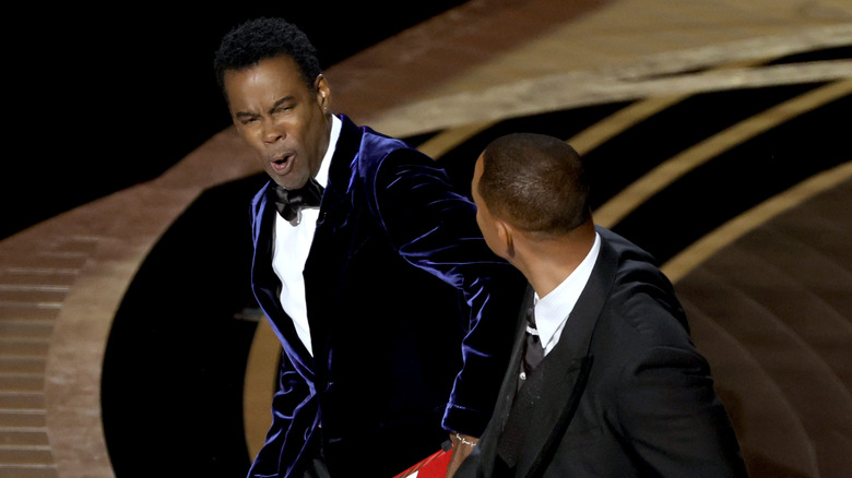 Chris Rock on the Oscars stage with Will Smith