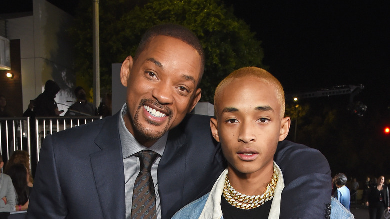 Will Smith hugging Jaden Smith