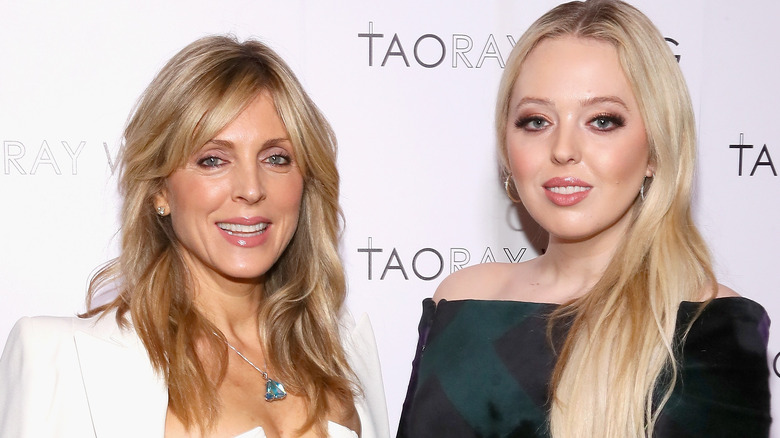  Marla Maples (L) and Tiffany Trump pose backstage for Taoray Wang fashion show