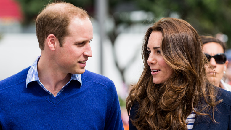 Prince William and Kate Middleton talking