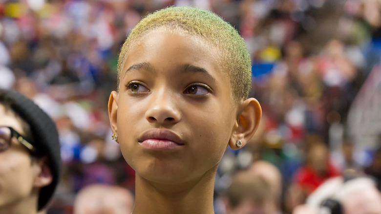 Willow Smith with hair dyed green