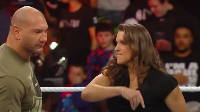Davue Bautista being slapped by Stephanie McMahon