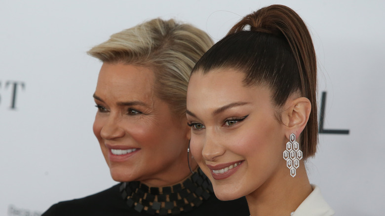 Yolanda and Bella Hadid at an event