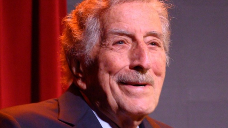 Tony Bennett smiing mustache