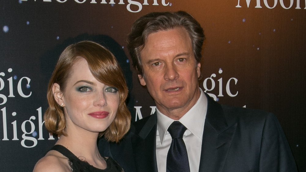 Emma Stone and Colin Firth at the premiere of Magic in the Moonlight