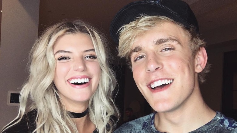 Alissa Violet and Jake Paul smile in selfie