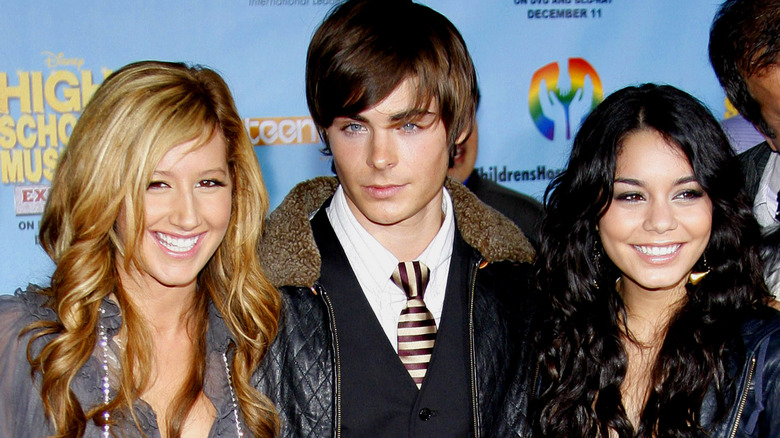 Zac Efron poses with Ashley Tisdale and Vanessa Hudgens 