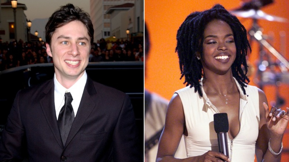 Zach Braff and Lauryn Hill smiling