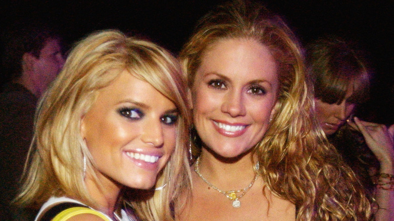 Jessica Simpson smiling with CaCee Cobb