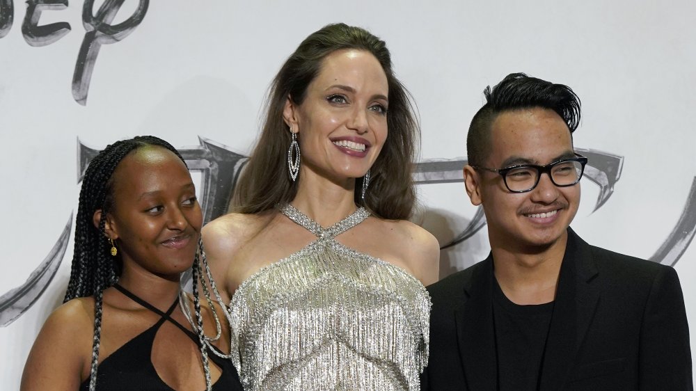 Zahara and Maddox Jolie-Pitt with mom Angelina Jolie