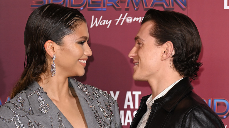 Zendaya and Tom Holland smiling