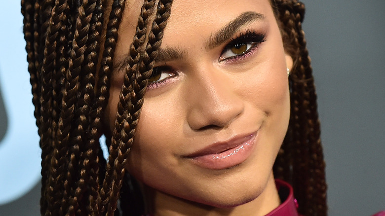 Zendaya posing braids eyeliner