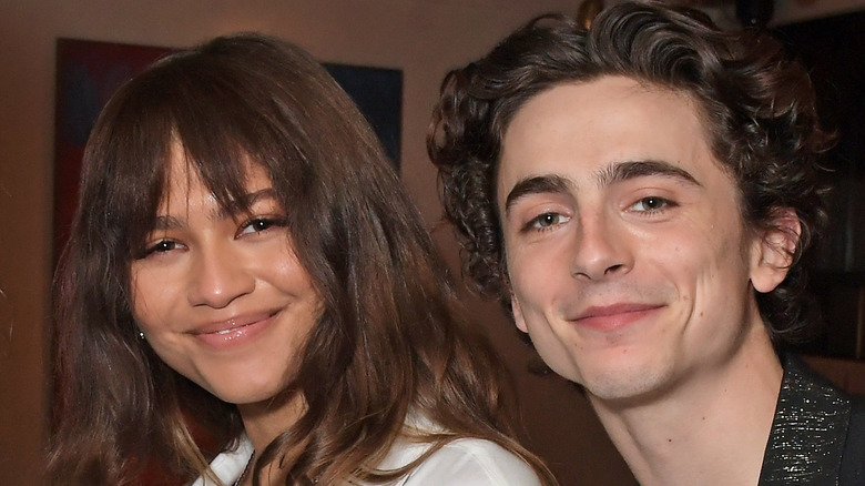 Zendaya and Timothée Chalamet posing