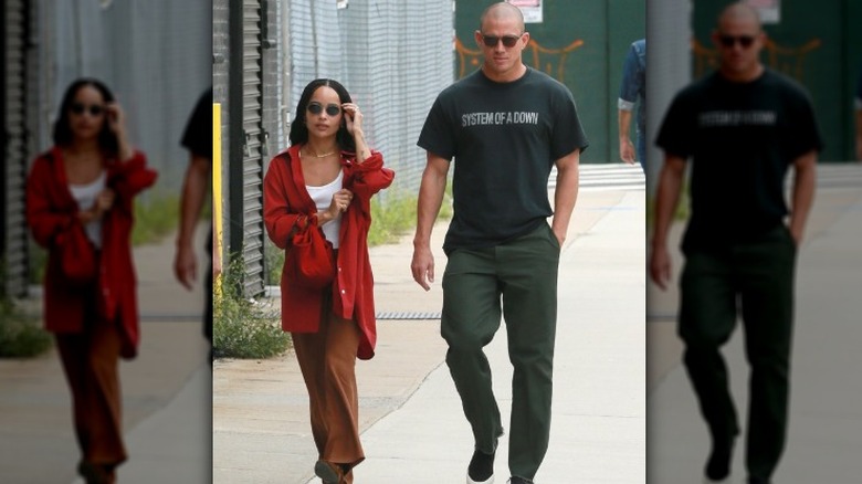 Channing Tatum and Zoe Kravitz walking together 