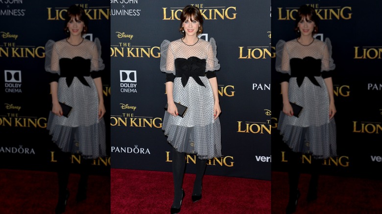 Zooey Deschanel at The Lion King premiere