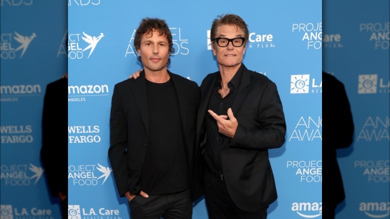 Dimitri Hamlin and Harry Hamlin wearing black outfits at the 2024 Angel Awards