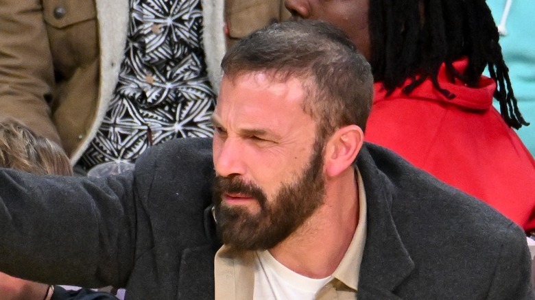 Ben Affleck sitting courtside at a Lakers game